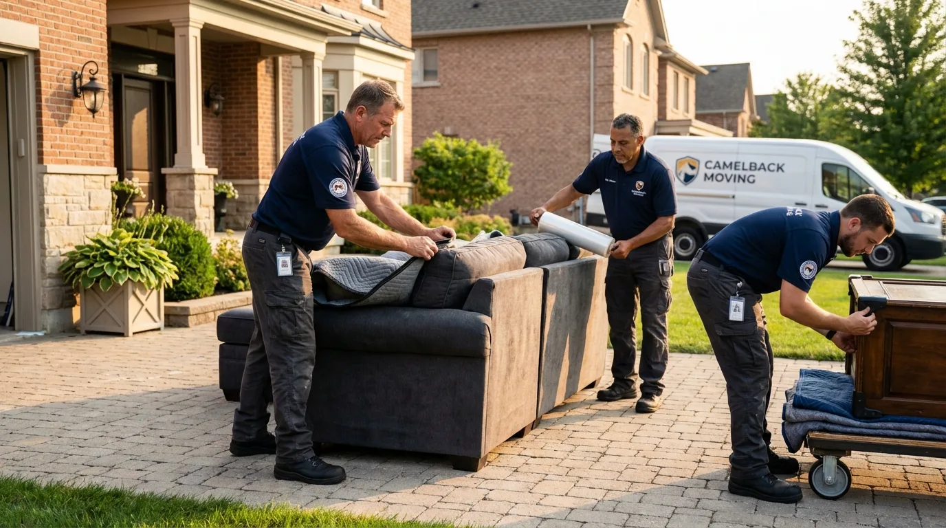 Large estate moving crew wrapping furniture in Capitol Heights, MD